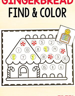 Gingerbread Find and Color the Number Activity