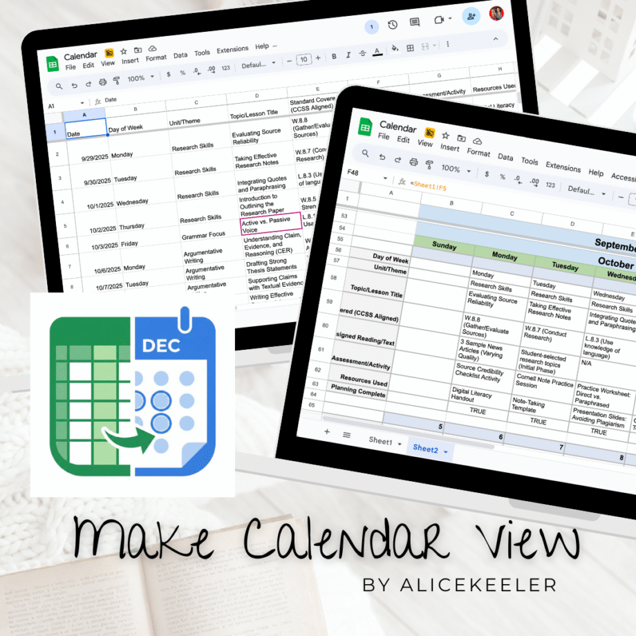 View Your Spreadsheet as a Calendar