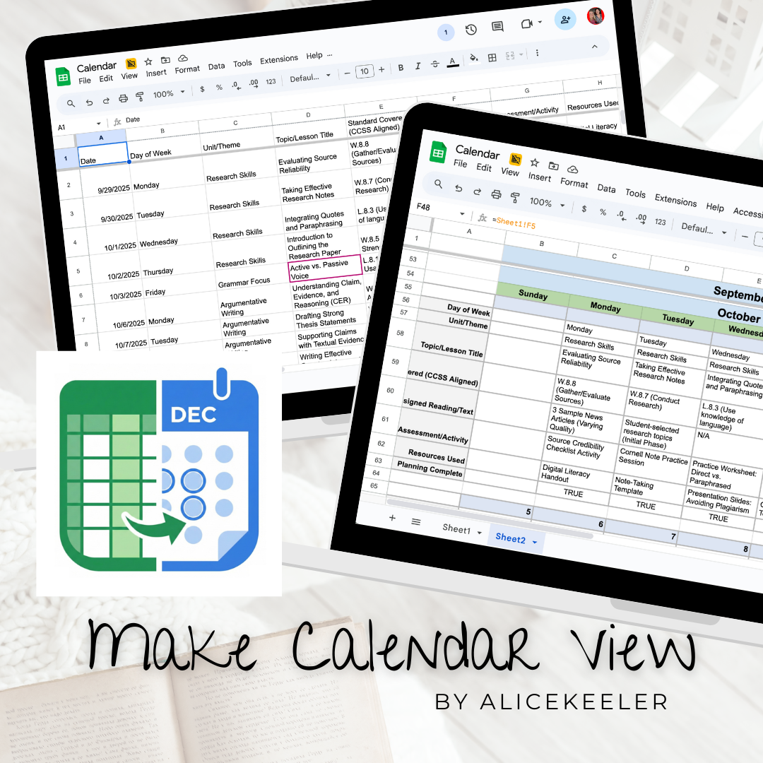 View Your Spreadsheet as a Calendar
